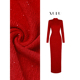 XULU原创秋冬轻奢红色醋酸性感包臀裙气质知性半高领长袖 连衣裙