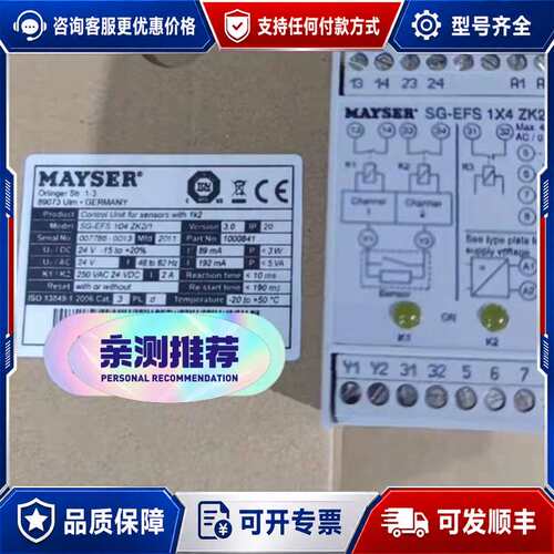 议价SG-EFS104ZK2/1MAYSER安全继电器S可维修