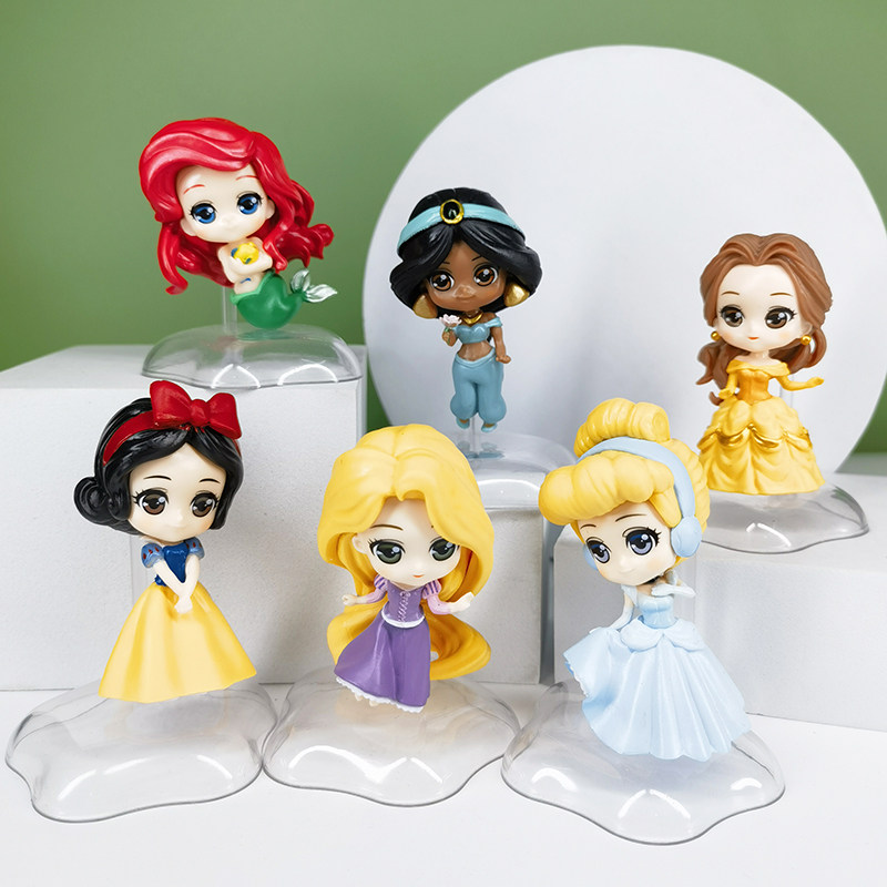 q版童话公主长发乐佩白雪灰姑娘美人鱼贝儿茉莉手办 公仔女孩礼物