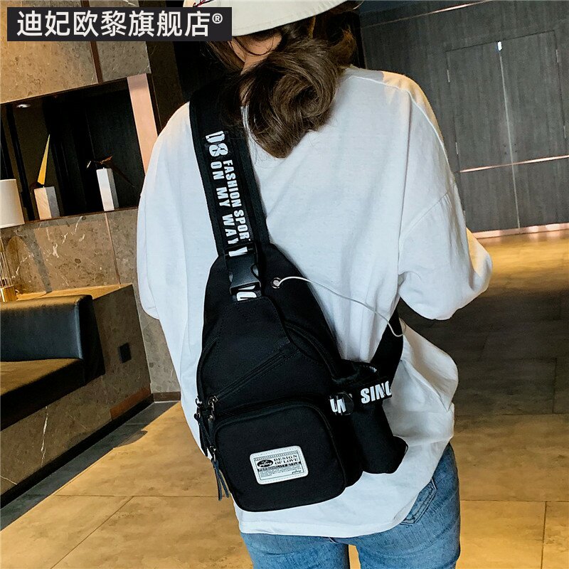 女胸包2019新款春女士胸包斜跨包帆布百搭胸前包斜跨胸包女潮包小_虎窝淘