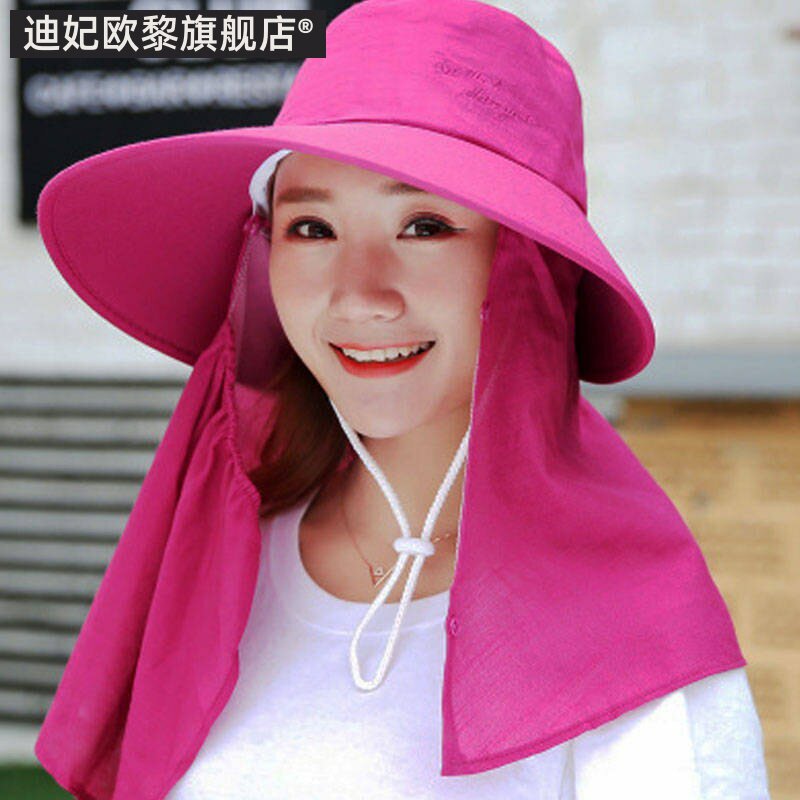 遮阳帽护颈夏季中老年人遮脸帽子