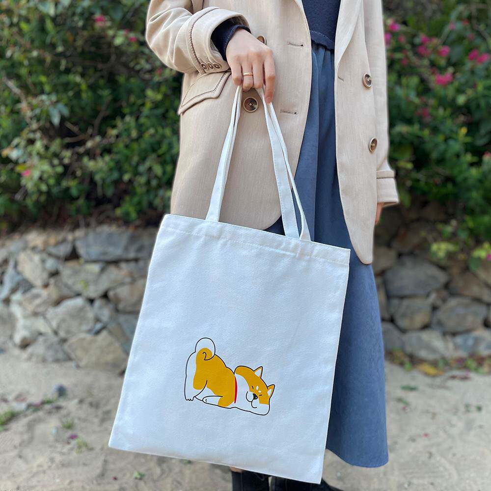 简约手提帆布袋定制单肩包空白购物袋女学生培训补课包棉布包印花