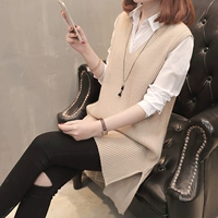 Áo vest nữ dệt kim châu Âu 2019 xuân mới dài đoạn rộng áo gió giản dị vest vest - Áo vest áo dạ đẹp