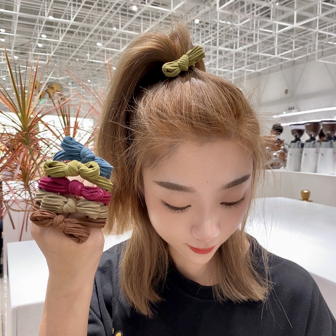 发绳简约高弹力打结粗皮筋发圈