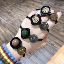 日韩新品人气闪钻圆盘头绳个性复古简约发圈扎头发皮筋高弹力发饰