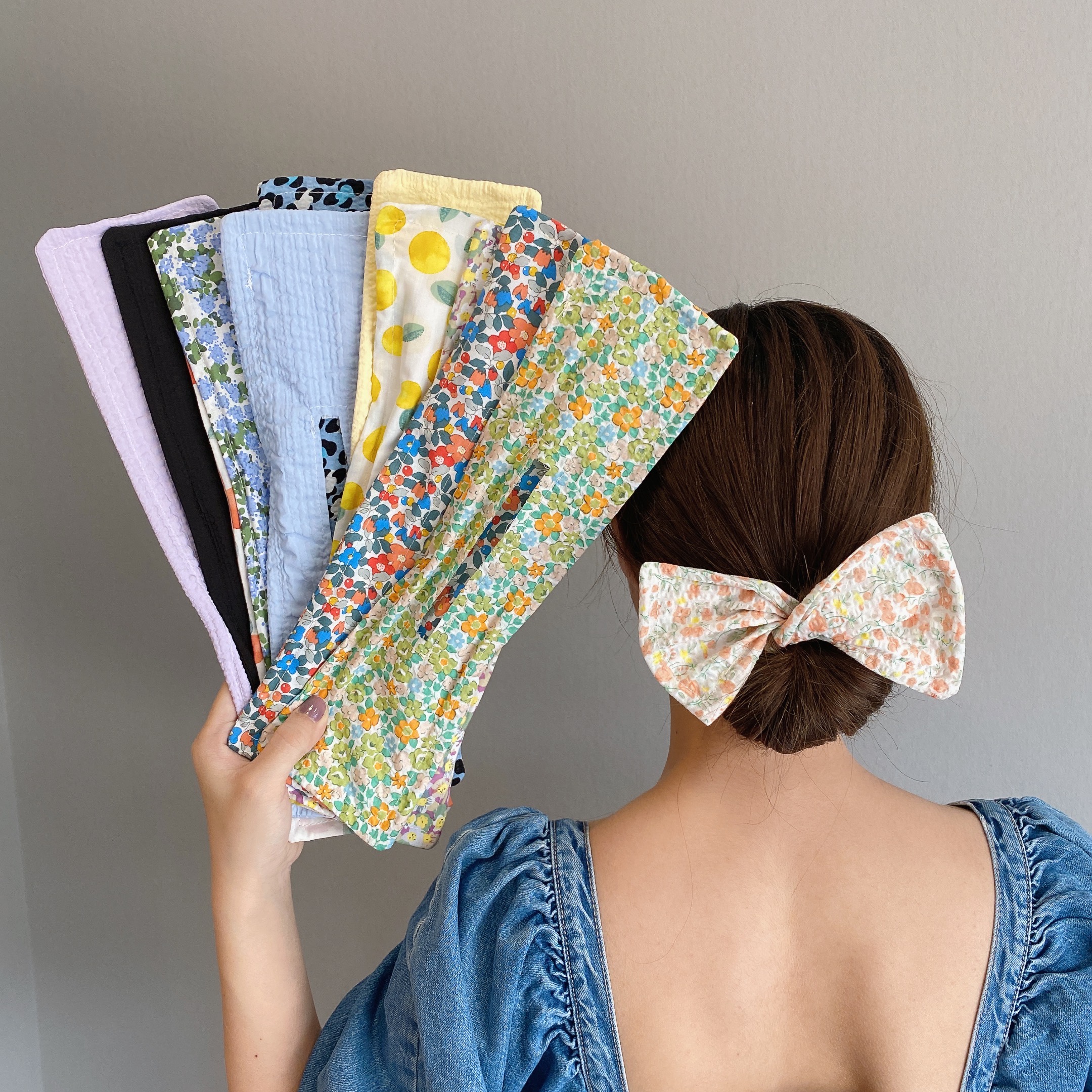 懒人网红少女优雅碎花盘发神器