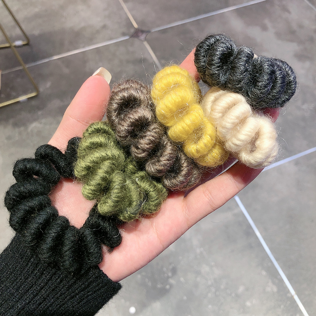 网红毛线弹力百搭风编织大发圈