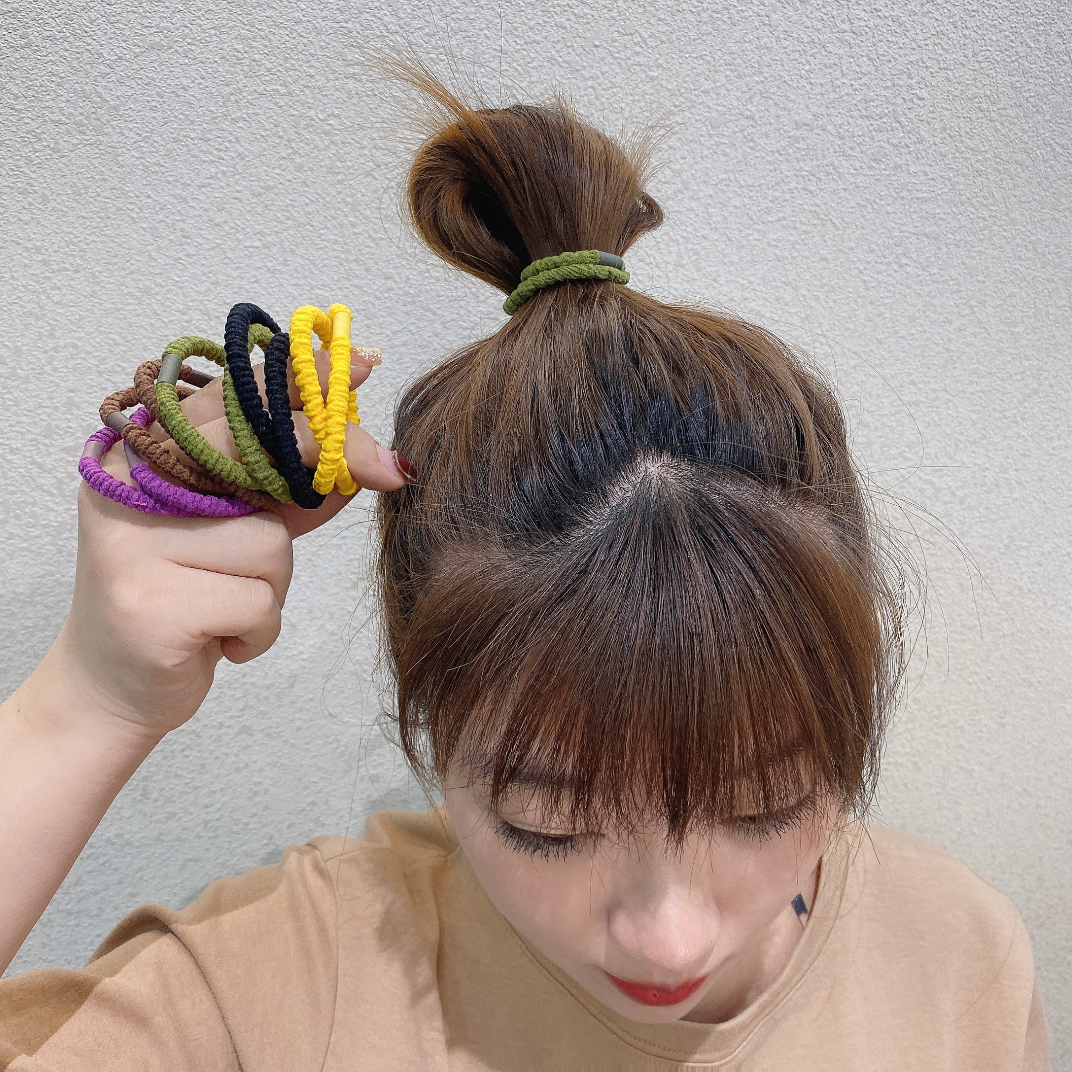 东大门同款耐用基础彩色五根发圈