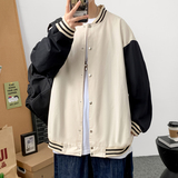 J909P55室内港风潮流港风夹克彩虹雪山印花棒球领情侣棒球服春，男装夹克，电商A050