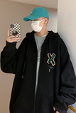 Y8881P55港风外景春装休闲字母印花港风情侣学生开衫卫衣外套，男装卫衣，电商A050