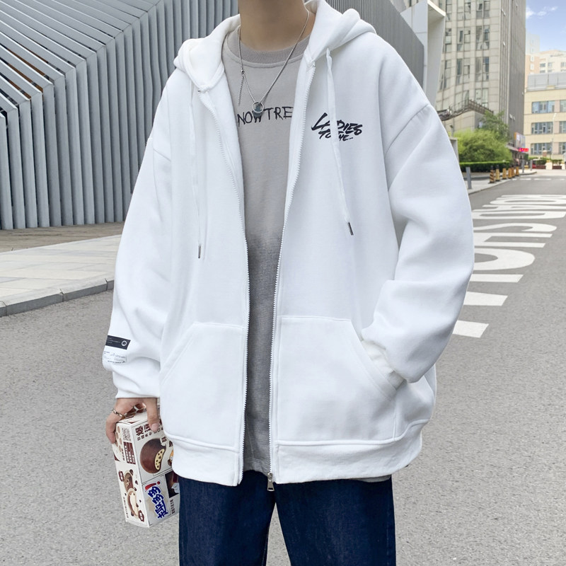 Y8882P46港风外景休闲宽松字母印花连帽开衫卫衣港风情侣百搭,男装卫衣,电商A050