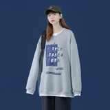 Y002P45中性风情侣潮流春季港风假两件圆领套头卫衣宽松百搭，男装卫衣，电商A050