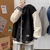 J901P53室内港风棒球服夹克情侣装青年港风棒球领蝴蝶印花潮流，男装夹克，电商A050