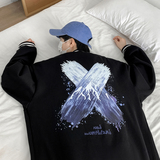 Y8888P55室内港风雪山叉叉印花棒球领棒球服开衫卫衣港风情侣，男装卫衣，电商A050