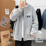 Y8888P55室内港风休闲棒球领情侣棒球服雪山印花开衫卫衣港风，男装卫衣，电商A050