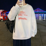 Y105P32港风外景字母云朵印花卫衣圆领套头卫衣，男装卫衣，电商A050