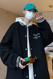 Y8885P55港风外景字母印花休闲棒球领棒球服开衫卫衣港风情侣，男装卫衣，电商A050