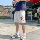 K206P25外景夏装薄款港风彩虹卡通印花休闲百搭沙滩裤五分裤，男装休闲裤，电商A050