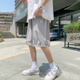 K1620P24外景冰丝纯色夏装凉爽宽松休闲五分裤蝴蝶印花沙滩裤，男装休闲裤，电商A050