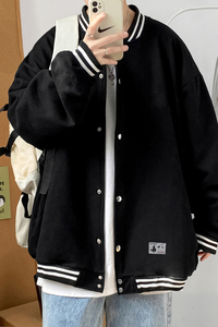Y8801 P55 室内港风 卫衣棒球领宽松蝴蝶印花港风学生情侣装百搭图片
