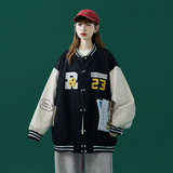 J902P59中性风港风拼色夹克字母印花情侣青年棒球服宽松休闲，男装夹克，电商A050