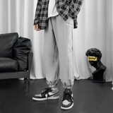 K185P50短句风时尚印花束脚阔腿长裤休闲百搭潮流哈伦裤，男装休闲裤，电商A050