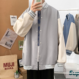 J909P55室内港风宽松港风情侣彩虹印花夹克棒球领棒球服休闲春，男装夹克，电商A050