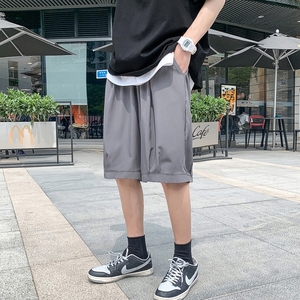 K162 P23 外景 冰丝纯色五分裤短裤夏装凉爽薄款中性风情侣装学生图片
