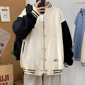 J901 P53 室内港风 棒球领夹克港风蝴蝶印花情侣棒球服学生外套春图片