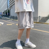 K162P23外景冰丝休闲港风短裤学生潮流百搭加大码五分裤夏装，男装休闲裤，电商A050