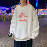 Y105P32港风外景圆领套头卫衣字母云朵印花卫衣宽松，男装卫衣，电商A050