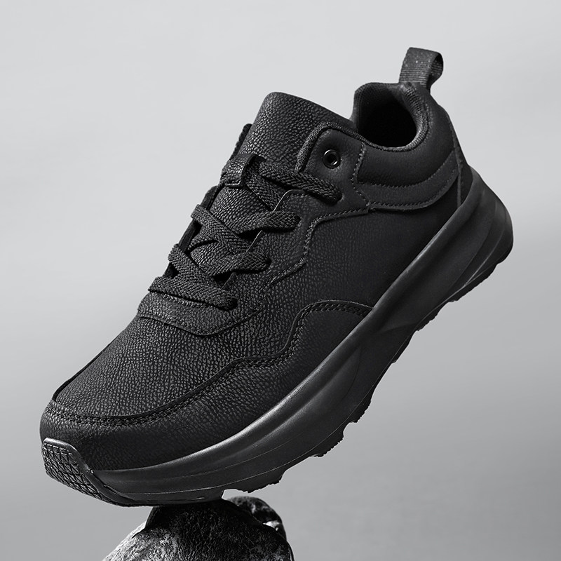 秋冬皮面网面加绒宽头鞋宽脚鞋宽掌运动休闲鞋跑步鞋4E宽楦男鞋子