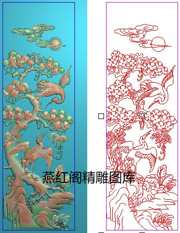 精雕图灰度图浮雕图松鹤延年竖背板花鸟松鹤书柜衣柜门板顶鹤靠背,商务/设计服务,设计素材/源文件,淘宝优惠券,粉丝福利购,淘宝优惠卷