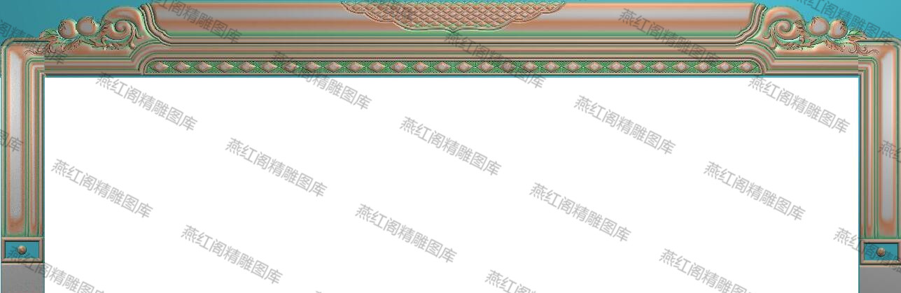 新款如意寿桃脑头精雕图灰度图浮雕图雕刻精品洋花新中式大床靠头