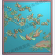 精雕图灰度图浮雕茶花海棠花玉兰花鸟背板门板竖花板405x442没线