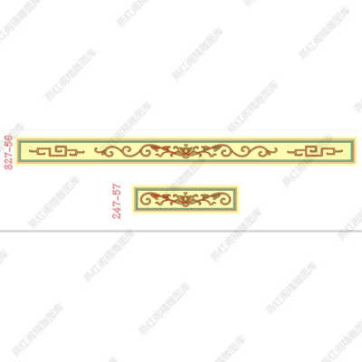 横向洋花长条围板裙板牙板床椅靠头下花背上花精雕图灰度图浮雕图
