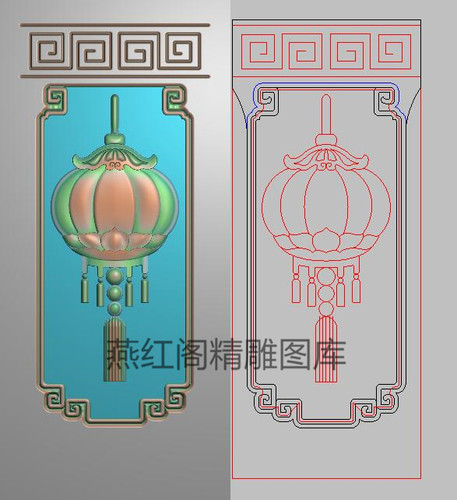 灯笼立柱精雕图五福沙发靠背边板灰度图浮雕石雕吉祥如意灯笼柱子