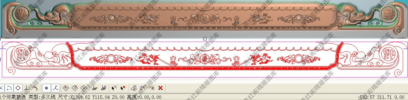 新财源滚滚双人脑精雕图灰度浮雕图麒麟寿桃象头福到沙发双椅靠头