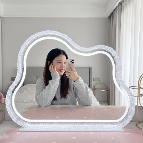 轻奢LED三色调光补光化妆镜