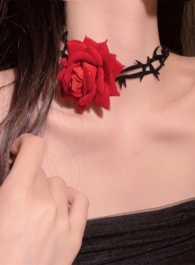 玫瑰choker小众设计高级感脖圈