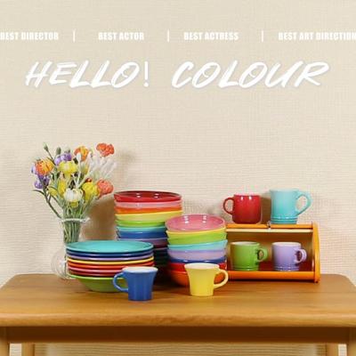 现货1/6仿真渐变色餐具10件套/AZONE小布OB迷你盒玩娃屋/多巴胺LE