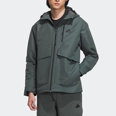 Adidas/阿迪达斯正品男士加绒保暖梭织连帽运动休闲外套IT3952