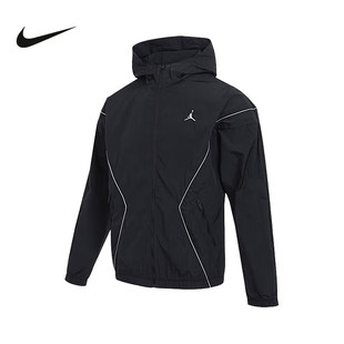 NIKE耐克Jordan男女外套26夏新款刺绣宽松梭织连帽夹克IB7256-010