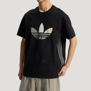 阿迪达斯三叶草男装2026春季新款TOUR TEE SS 宽松短袖T恤KW5671