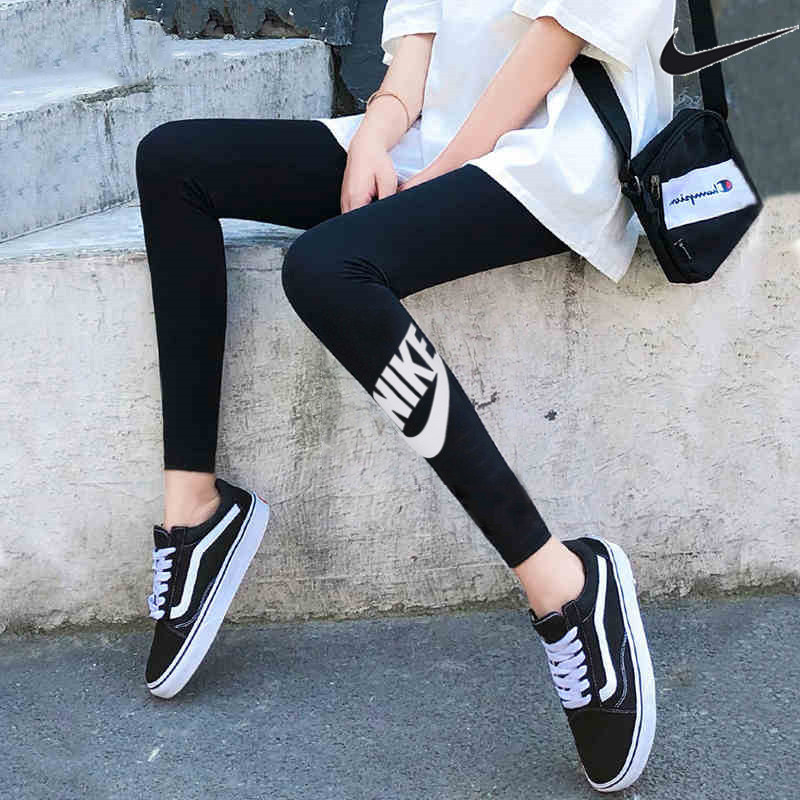 Nike耐克夏季正品运动瑜伽裤女正品紧身鲨鱼裤训练健身长裤打底裤
