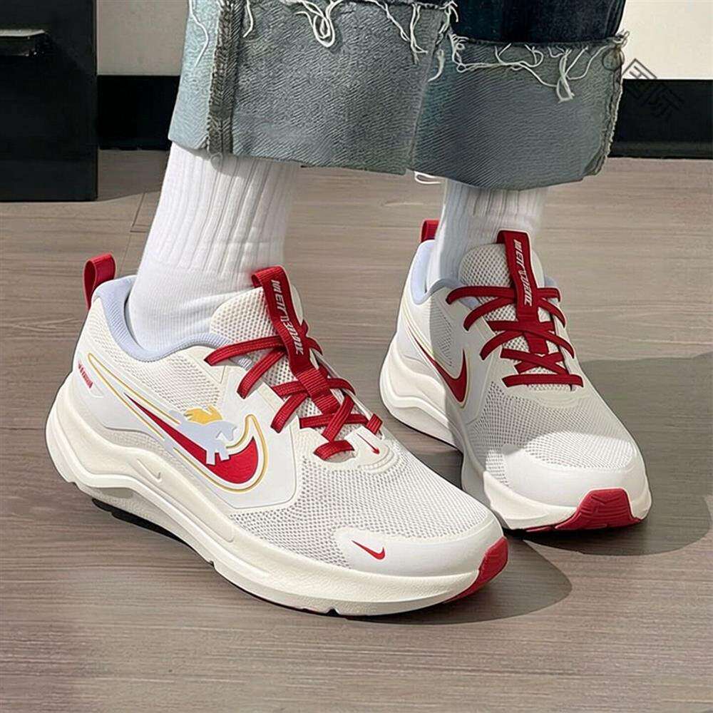 Nike耐克鞋子马年正品跑步鞋红色女鞋轻便运动鞋透气休闲鞋网面鞋