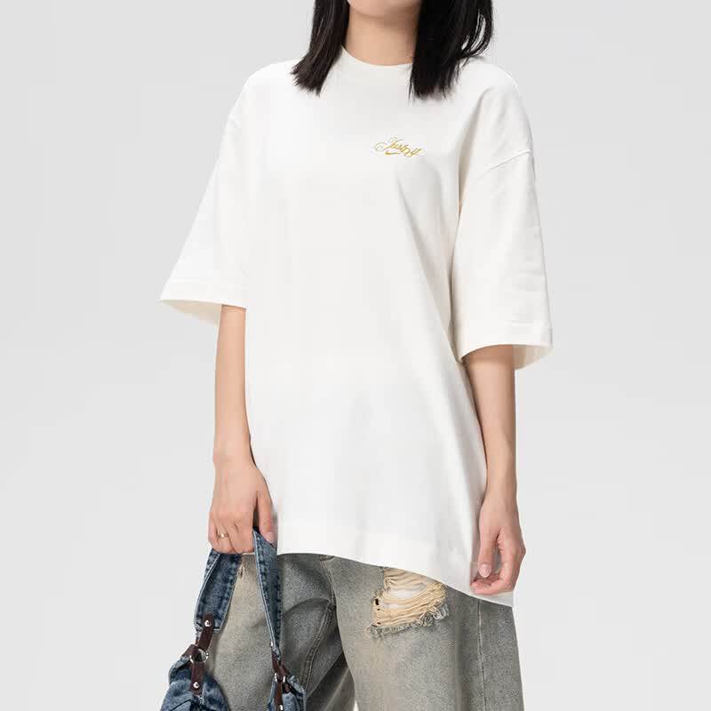 Nike耐克正品女装落肩袖短袖T恤白色圆领宽松亲肤透气运动休闲装