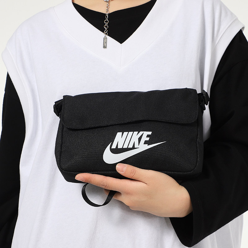 Nike耐克2026年正品男女单肩包大logo斜挎包运动休闲黑色挎包潮流