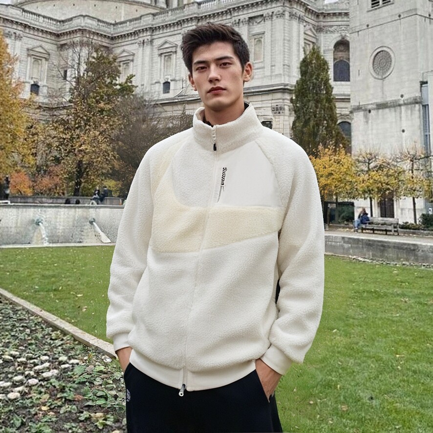 双面穿羊羔绒外套Nike耐克男女情侣上衣正品运动夹克防风保暖棉服