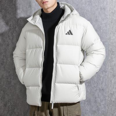 阿迪达斯连帽加厚羽绒服男款正品冬季新款防风保暖运动休闲外套男
